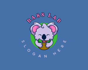 Cute Koala Salad logo design