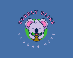 Cute Koala Salad logo design