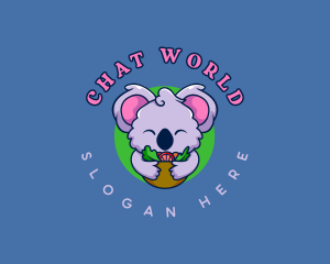 Cute Koala Salad logo design