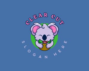 Cute Koala Salad logo design