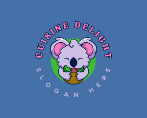 Cute Koala Salad logo design