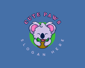 Cute Koala Salad logo design