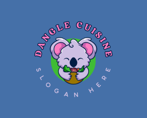 Cute Koala Salad logo design