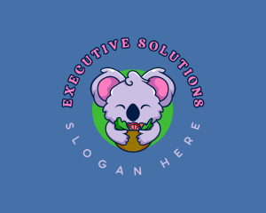 Cute Koala Salad logo design