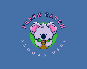 Cute Koala Salad logo design