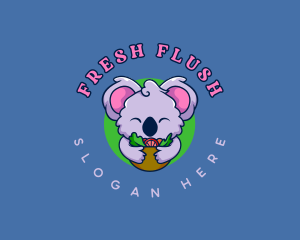 Cute Koala Salad logo design