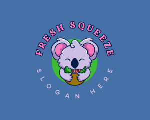 Cute Koala Salad logo design