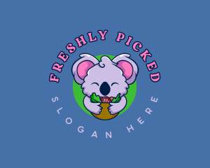 Cute Koala Salad logo design