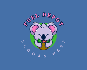 Cute Koala Salad logo design