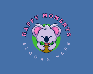 Cute Koala Salad logo design