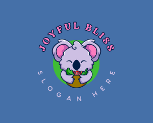 Cute Koala Salad logo design