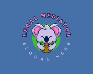 Cute Koala Salad logo design