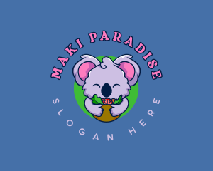 Cute Koala Salad logo design