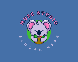 Cute Koala Salad logo design