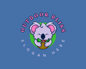 Cute Koala Salad logo design