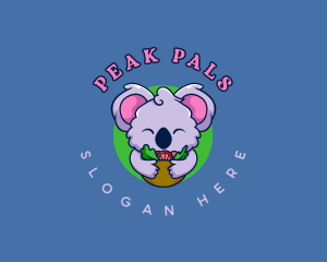 Cute Koala Salad logo design