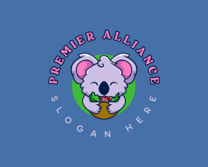 Cute Koala Salad logo design