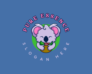 Cute Koala Salad logo design