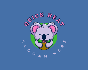 Cute Koala Salad logo design