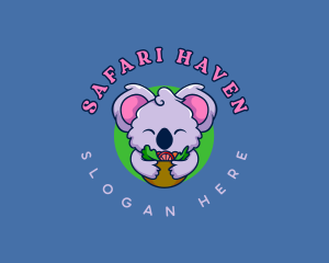 Cute Koala Salad logo design