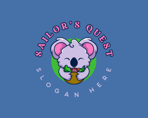 Cute Koala Salad logo design