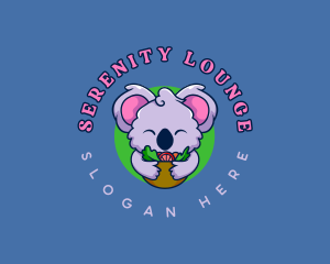 Cute Koala Salad logo design