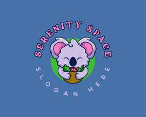 Cute Koala Salad logo design