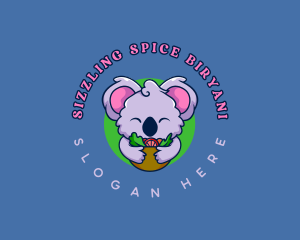 Cute Koala Salad logo design