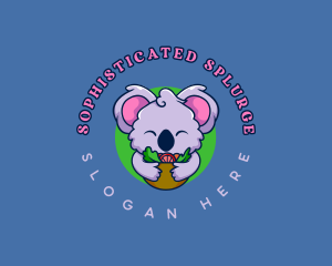 Cute Koala Salad logo design