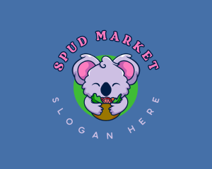 Cute Koala Salad logo design