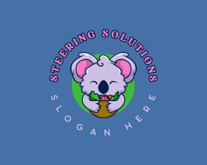 Cute Koala Salad logo design