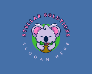 Cute Koala Salad logo design