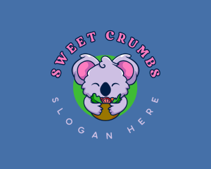 Cute Koala Salad logo design