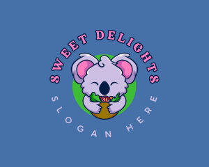 Cute Koala Salad logo design