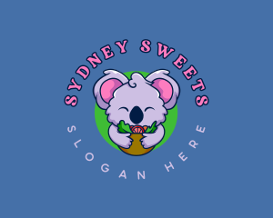 Cute Koala Salad logo design