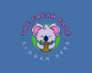 Cute Koala Salad logo design