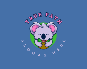 Cute Koala Salad logo design