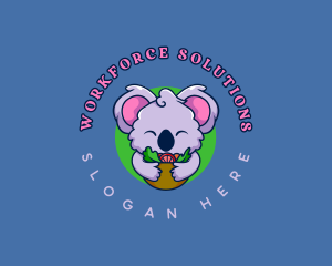 Cute Koala Salad logo design