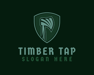 Green Lumberjack Axe logo design