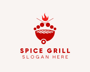 Fire Barbecue Grill logo design