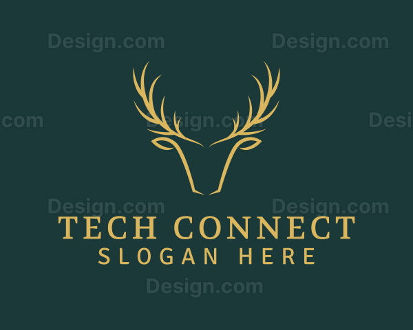 Golden Deer Antler Logo