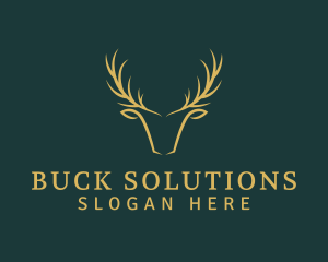 Golden Deer Antler logo design