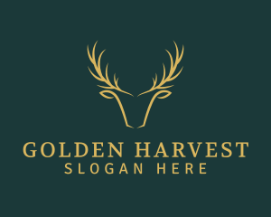 Golden Deer Antler logo design