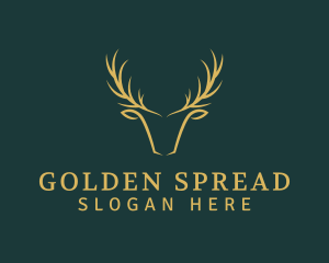 Golden Deer Antler logo design