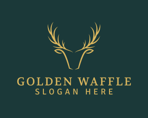 Golden Deer Antler logo design