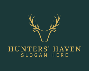 Golden Deer Antler logo design