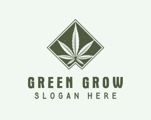 Green Medicinal Weed logo design