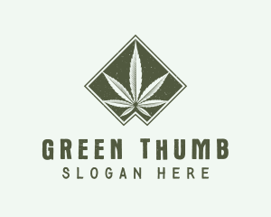 Green Medicinal Weed logo design