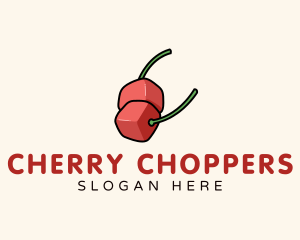 Cube Cherry Fruit logo design