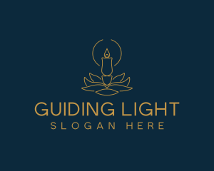 Candle Light Leaf logo design